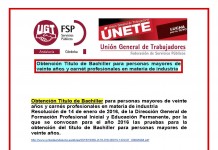 OBTENCION TITULO BACHILLER PERSONAS MAYORES 20 AÑOS