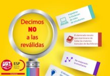 El Sector de Enseñanza de FeSP-UGT apoya la huelga contra las reválidas convocada por el Sindicato de Estudiantes para el día 24N