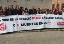 Concentración por la muerte de un trabajador