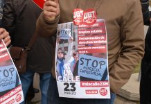 Por unos salarios dignos, por empleo estable, por la recuperación de derechos sociasles.Stop a la avaricia empresarial