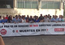 Concentración por la muerte de un trabajador