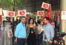 Concentración en el Hospital Infanta Margarita ante los parlamentarios andaluces del PP para que abran una vía de diálogo y retiren el recurso contra la jornada de 35 horas