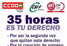 UGT, CCOO y CSIF convocan paros en todos los centros de trabajo de la Función Pública andaluza contra el recurso del Gobierno central a la jornada laboral de 35 horas semanales