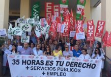 Continuamos con las concentraciones para exigir al Gobierno central la retirada del recurso que impide aplicar la jornada laboral de 35 horas.