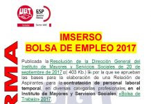 Bolsa de empleo en el IMSERSO