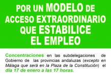 Concentración por la Estabilización y Mejora del Empleo Público Docente. 17 de enero a las 17,00h. Subdelegación del Gobierno en Córdoba