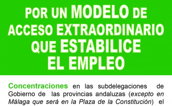 Concentración por la Estabilización y Mejora del Empleo Público Docente. 17 de enero a las 17,00h. Subdelegación del Gobierno en Córdoba