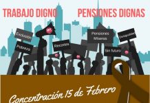 Concentración el jueves 15 de febrero en defensa del sistema público de pensiones