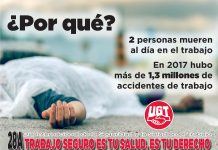28 de abril, Día Internacional de la Salud y Seguridad en el Trabajo “ Trabajo seguro: es tu salud, es tu derecho ”.