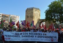 Por unas pensiones dignas, la total implantación de la Ley de la Dependencia y la potenciación de los servicios públicos de salud