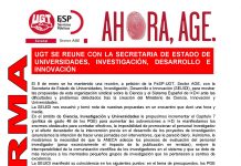 UGT SE REUNE CON LA SECRETARIA DE ESTADO DE UNIVERSIDADES, INVESTIGACIÓN, DESARROLLO E INNOVACIÓN