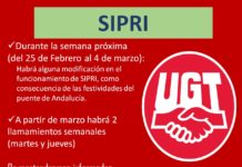 Cambios de los llamamientos semanales de SIPRI al personal interino.
