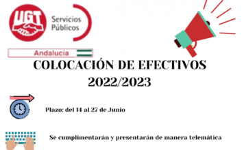 Colocación de efectivos, ya puedes pedir tus destinos para el curso 22-23, accede a la solicitud