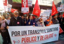 UGT SE CONCENTRA POR EL CUMPLIMIENTO DEL CONVENIO EN EL SERVICIO PROVINCIAL DEL TRANSPORTE SANITARIO