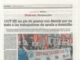 UGT SP CÓRDOBA EN PIE DE GUERRA CON ATENDE