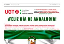 UGT COMO PRIMERA FUERZA SINDICAL CELEBRA EL DÍA DE ANDALUCÍA
