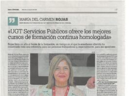 Mª Carmen Rojas, Formación de UGT Servicios Públicos de Córdoba